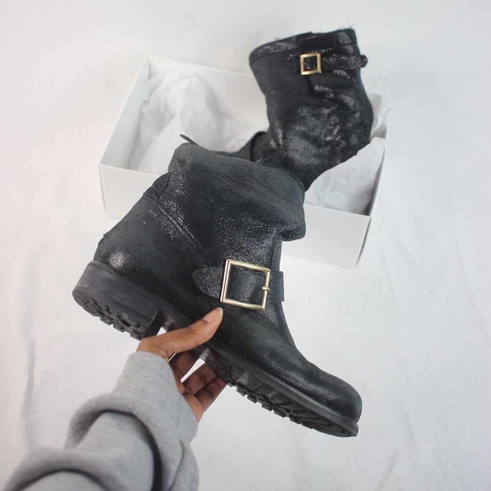 Jimmy Choo Women's Biker Boots in Black 8 - Picture 2 of 11